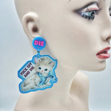 F*ck Off And Die Kitty Dangle Earrings