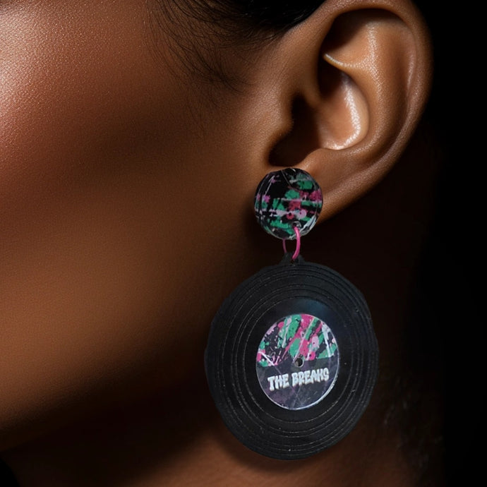 The Breaks Vinyl Record Dangle Earrings