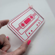 Neon Pink Cassette Tape Ornament