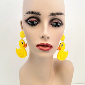 Yellow Duckie Dangle Earrings