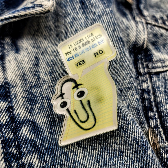 Clippy Acrylic Lapel Pin