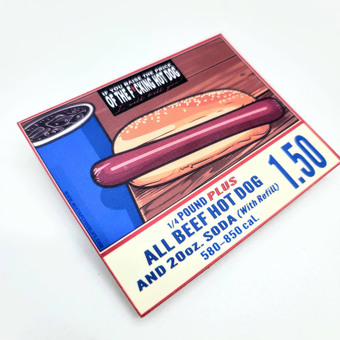$1.50 Hot Dog Combo Deal Vinyl Sticker