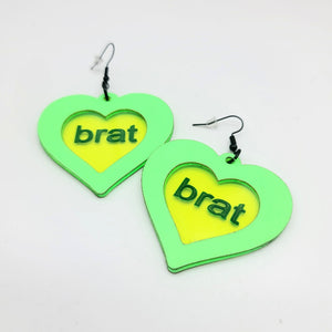 Brat Heart Dangle Earrings