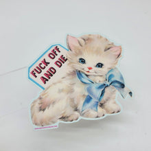 Vintage Cat “Fuck Off and Die” Matte Sticker