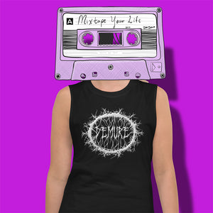 Demure Death Metal Logo Muscle Tank Teeshirt