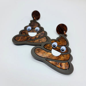 Poop Emoji Dangle Earrings