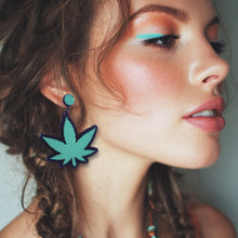 Sweet Leaf mirror acrylic earrings