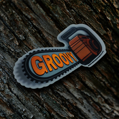 Groovy Chainsaw Evil Dead Sticker