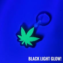 Cannabis Leaf Black Light Keychain