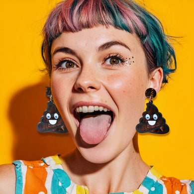 Poop Emoji Dangle Earrings