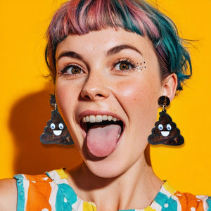 Poop Emoji Dangle Earrings