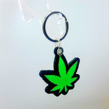 Cannabis Leaf Black Light Keychain