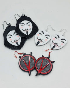 V for Vendetta (Guy Fawkes) Dangle Earrings