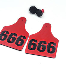 666 Number of The Meat Cattle Tag Earrings