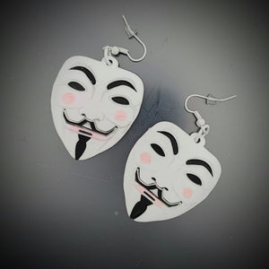 V for Vendetta (Guy Fawkes) Dangle Earrings