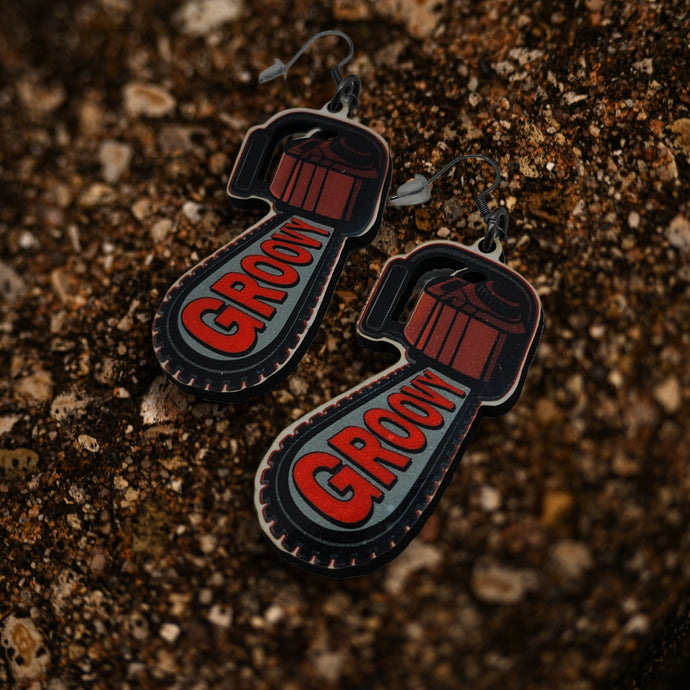 Groovy Chainsaw Dangle Earrings