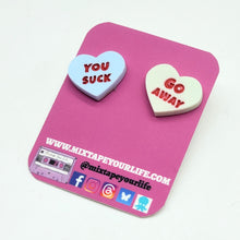 Anti Conversation Hearts Anti Valentine's Day Stud Earrings