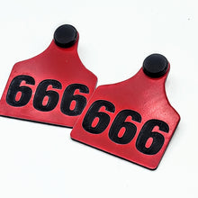 666 Number of The Meat Cattle Tag Earrings