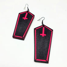 Electric Funeral Coffin Dangle Earrings