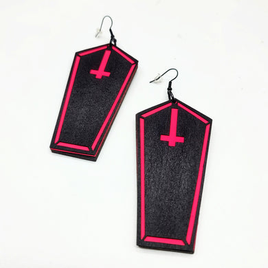 Electric Funeral Coffin Dangle Earrings