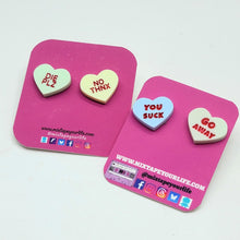 Anti Conversation Hearts Anti Valentine's Day Stud Earrings