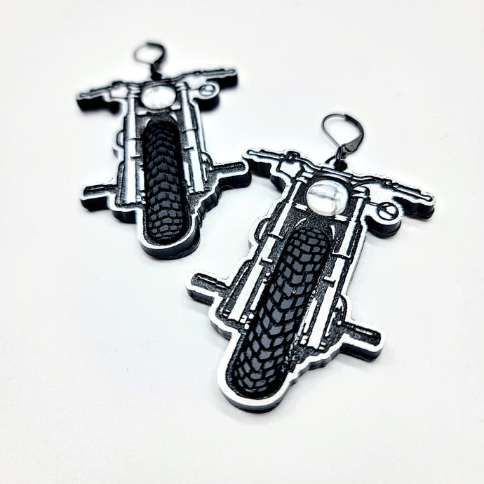 Easy Rider Motocycle Dangle Earrings
