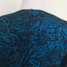 Vintage 1980's silk turquoise/black dress Size 10