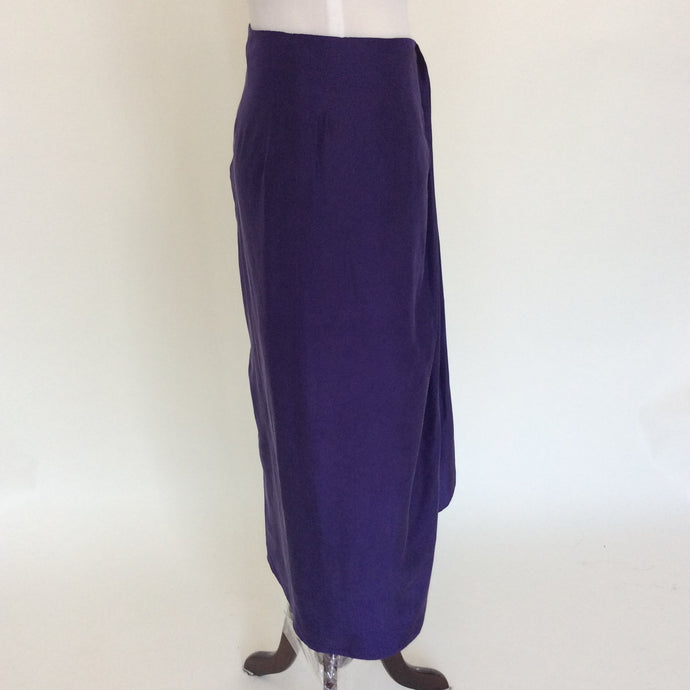 100% silk sarong style purple vintage skirt, size 6