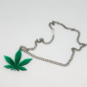 Sweet Leaf mirror acrylic pendant necklace