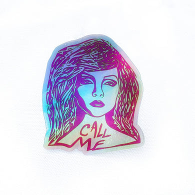Call Me Holographic Sticker
