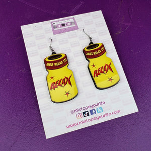 Relax Poppers Bottle and Fister Earrings