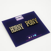 Horny Pony Mirror Acrylic Lapel Pin Duo