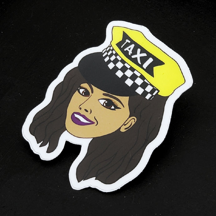 Lady Cab Driver Sticker