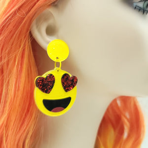 Heart Eyes Emoji Dangle Earrings