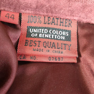 1980's United Colors of Benetton Plum Purple Suede Miniskirt! Size 14