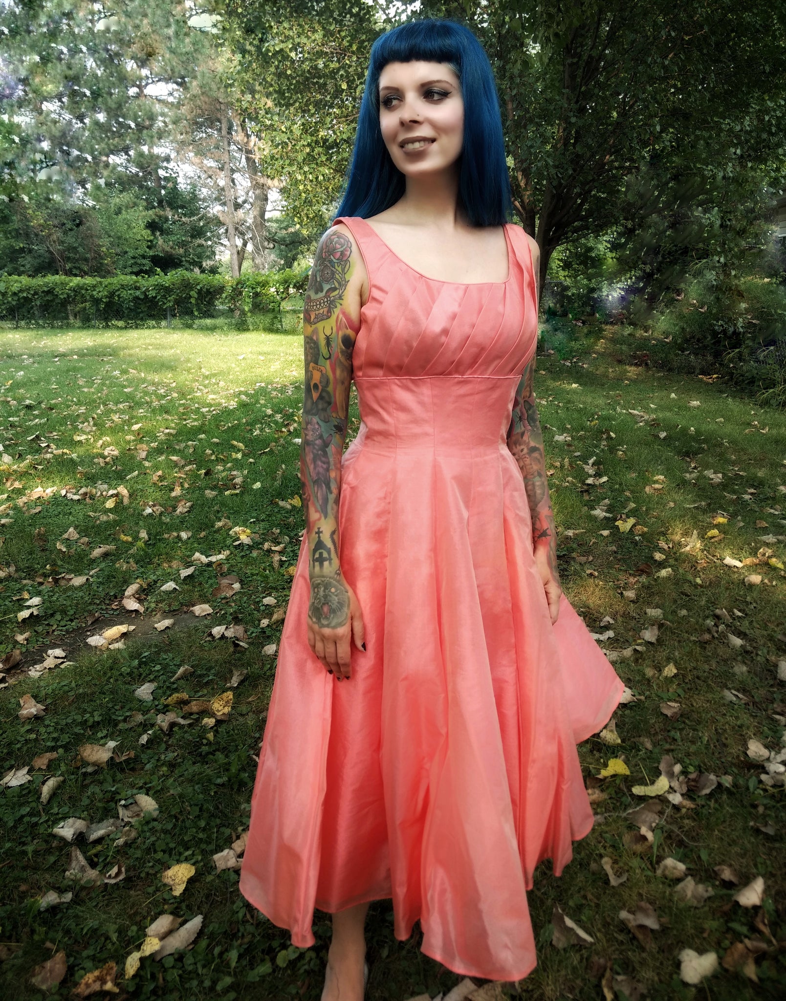Vintage 1950's Georgia peach cocktail dress. Size 4-6. OOAK! – Mixtape Your Life, LLC Vintage 1950's Georgia peach cocktail dress. Size 4-6. OOAK! – Mixtape Your Life, LLC
