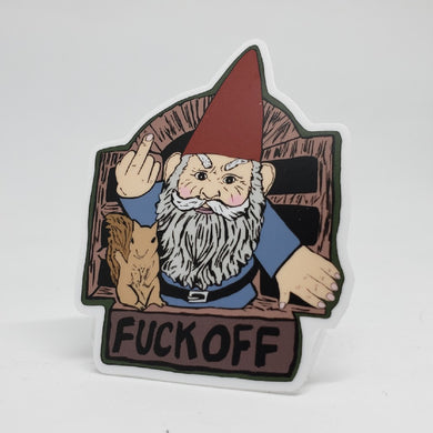 Angry Gnome Sign Sticker