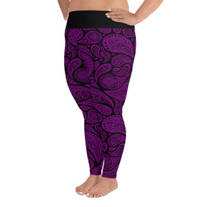 Purple Paisley Leggings (Plus Size)